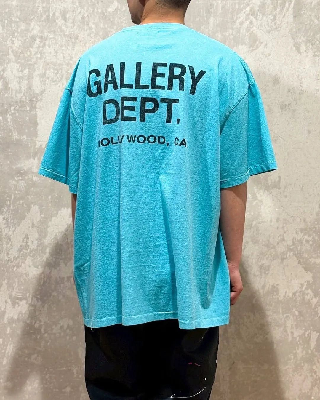 GALLERY DEPT. SOUVENIR TEE/LIGHT TEAL Lake Blue English S-XL Original consistent OE yarn tube weaving No side seam fabric Garment dyeing No color difference Printing and heavy washing to make the effect simulate natural distressing Correct accessories Top purchasing level